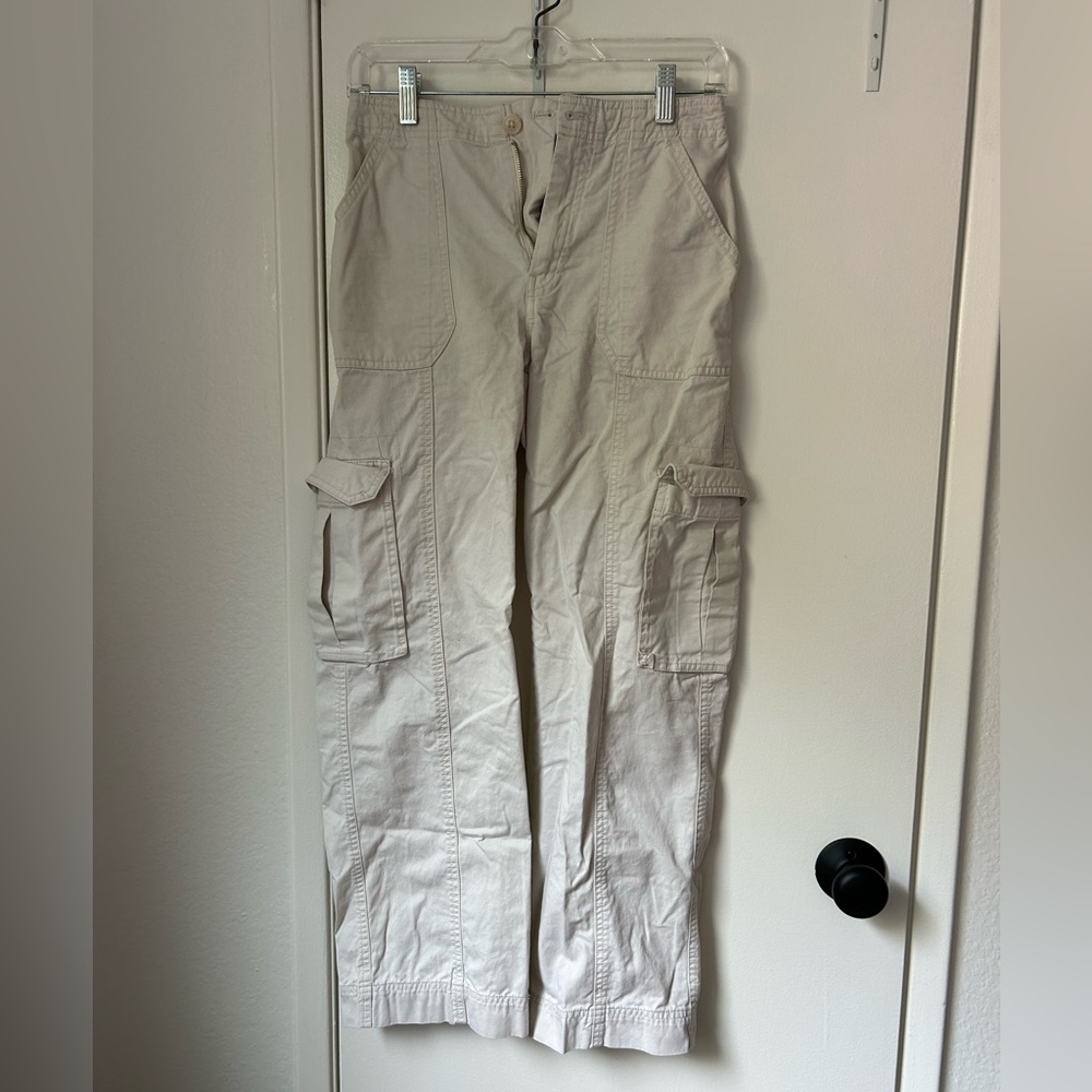 abercrombie & fitch cream cargo pants